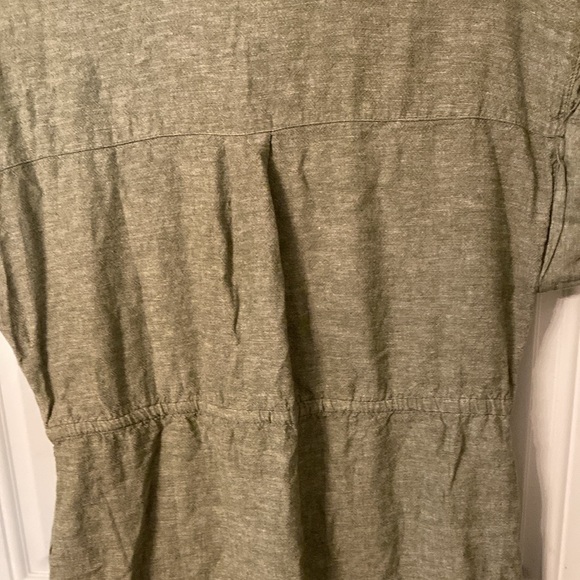 Time and Tru Olive Green Linen Blend Midi Dress - Picture 6 of 9